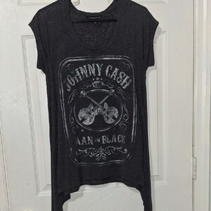 Johnny Cash Graphic Women's Top - Black